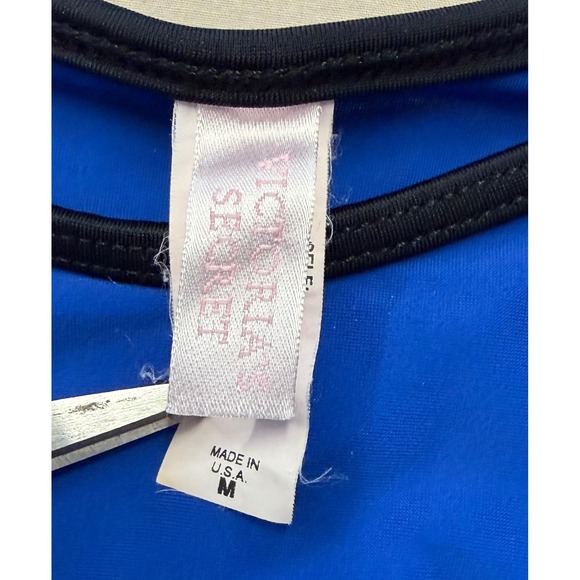 Victoria's Secret Y2K Royal Blue Black Trim Bikini Racerback Bottom M Top 34C‎ - Picture 10 of 11